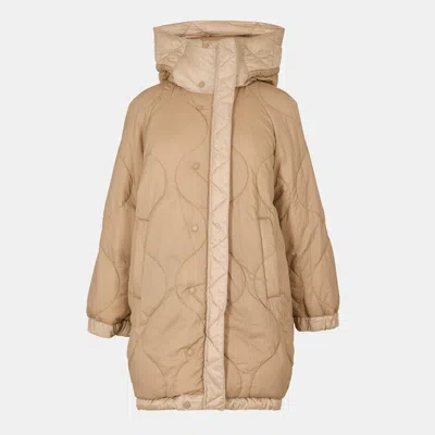 Weekend Max Mara Hooded Down Jacket In Brown