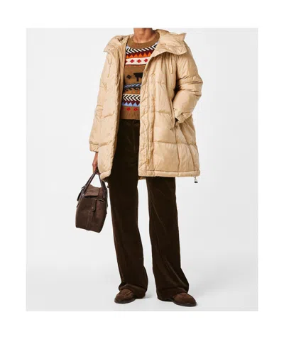 Weekend Max Mara Hooded Down Jacket In Brown
