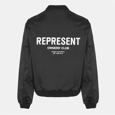 Represent Men's Varsity Jacket In Black