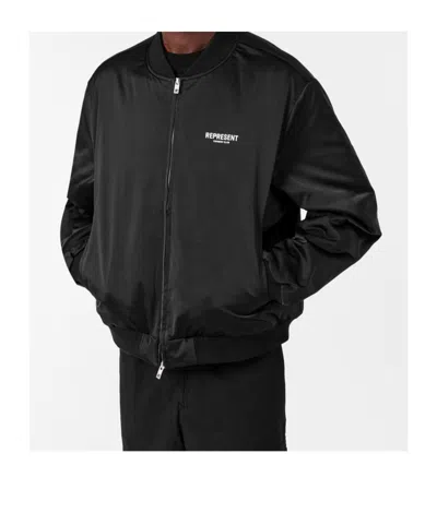 Represent Men's Varsity Jacket In Black