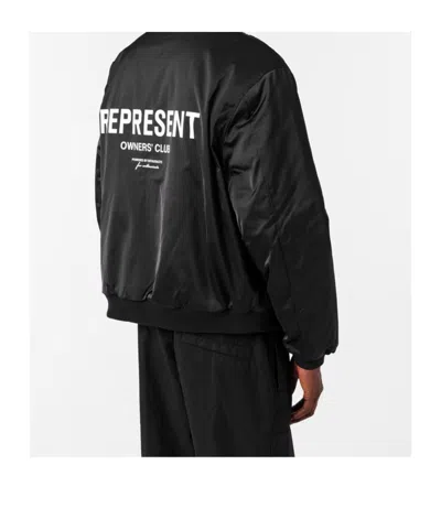 Represent Men's Varsity Jacket In Black