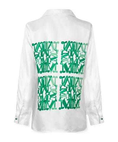 Max Mara Patterned Long-sleeve Shirt In White