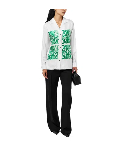 Max Mara Patterned Long-sleeve Shirt In White