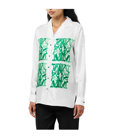 Max Mara Patterned Long-sleeve Shirt In White