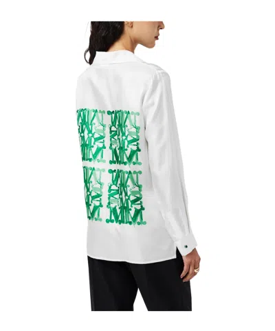 Max Mara Patterned Long-sleeve Shirt In White