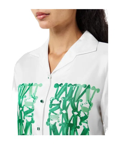 Max Mara Patterned Long-sleeve Shirt In White