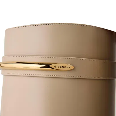 Givenchy Shark 95 Leather Knee-high Boots In Neutral