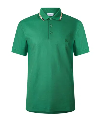 Burberry Equestrian Knight Embroidered Pocket T-shirt In Size M In Green