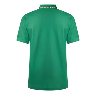 Burberry Equestrian Knight Embroidered Pocket T-shirt In Size M In Green