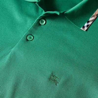 Burberry Equestrian Knight Embroidered Pocket T-shirt In Size M In Green