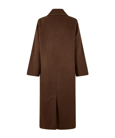 Weekend Max Mara Structured Long Coat In Brown
