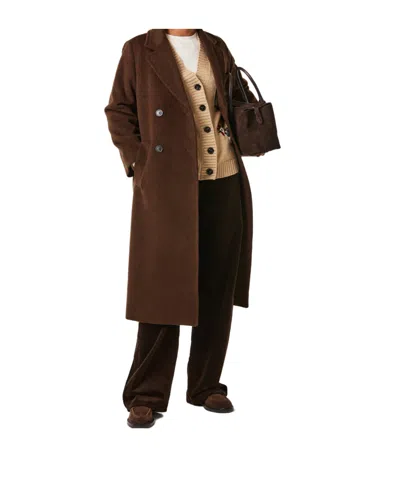 Weekend Max Mara Structured Long Coat In Brown