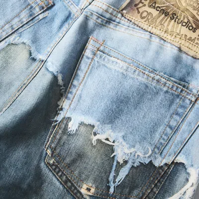 Acne Studios Trompe L Oeil Jeans Mid Rise Trousers In Blue