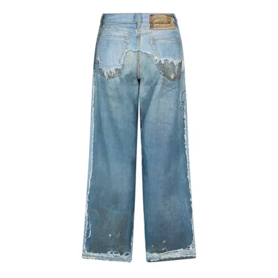 Acne Studios Trompe L Oeil Jeans Mid Rise Trousers In Blue