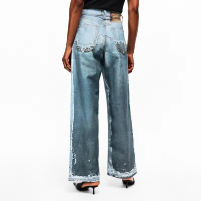 Acne Studios Trompe L Oeil Jeans Mid Rise Trousers In Blue