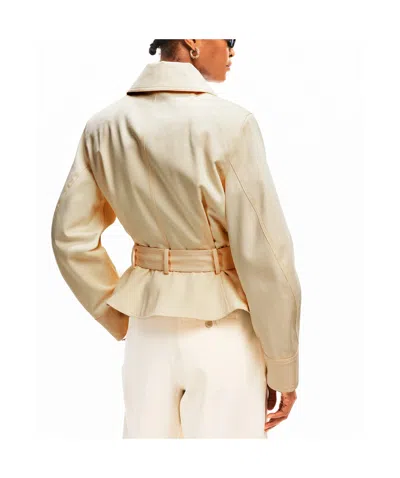 Givenchy Solid Color Long Sleeve Coat In Nude