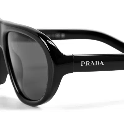 Prada 0pr C05s Oversized Sunglasses In Black