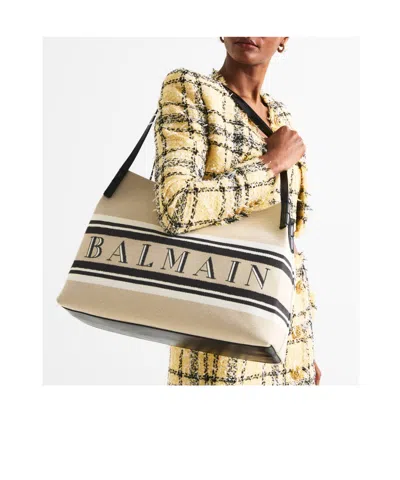 Balmain Release Shoulder Bag In Brown
