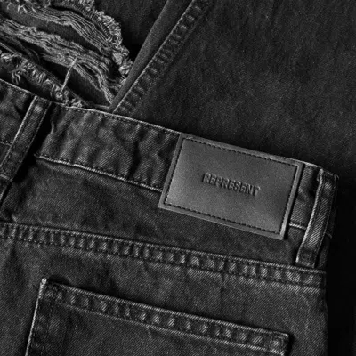 Represent Solid Straight Leg Jeans In Black