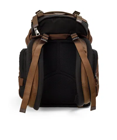 Prada Color-block Nylon Backpack In Blue