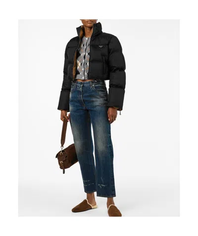 Prada Casual Puff Down Jacket In Black