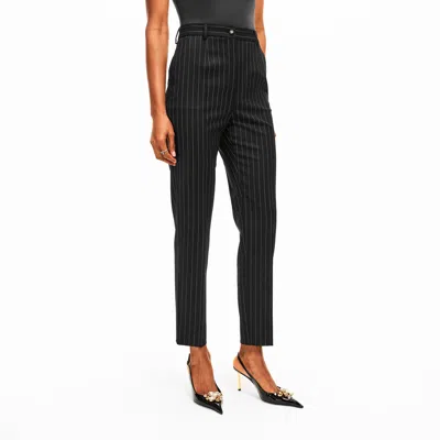 Dolce & Gabbana Stripe Tailored Trouser In Black
