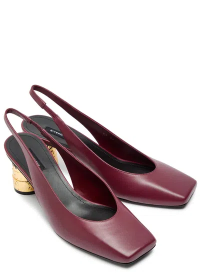 Givenchy Tape-effect Slingback Leather Pumps In Red