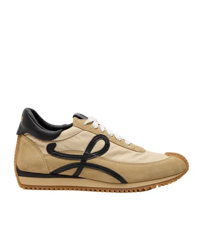 Loewe Flow Runner 2.0 Suede-trimmed Shell Sneakers In Nude