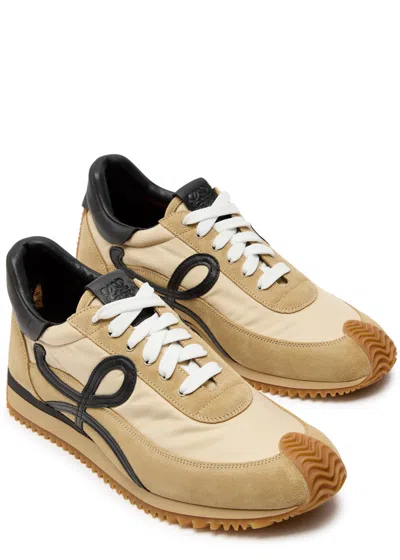 Loewe Flow Runner 2.0 Suede-trimmed Shell Sneakers In Nude