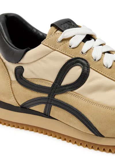 Loewe Flow Runner 2.0 Suede-trimmed Shell Sneakers In Nude