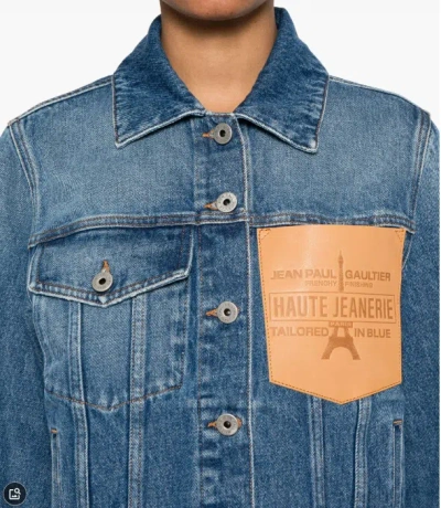 Jean Paul Gaultier Logo-debossed Jacket In Blue