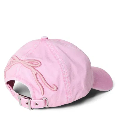 Ganni Solid Color Baseball Cap In Pink