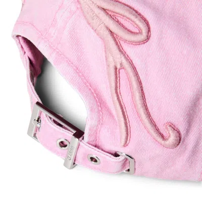 Ganni Solid Color Baseball Cap In Pink
