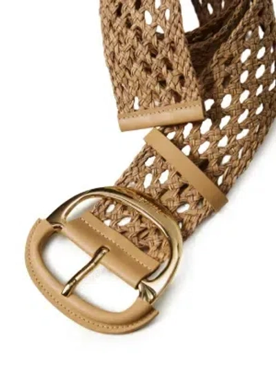 Twinset Woven Buckled Belt In Brown