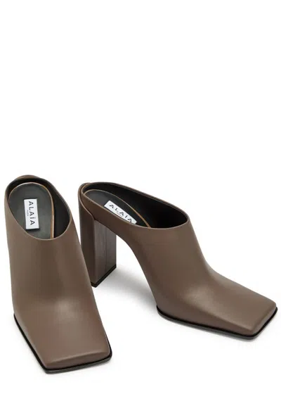 Alaïa 90 Leather Mules In Multi