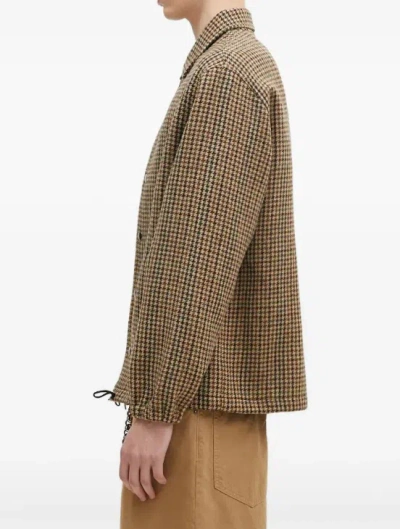 Darkpark Collared Check Jacket In Brown