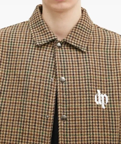 Darkpark Collared Check Jacket In Brown