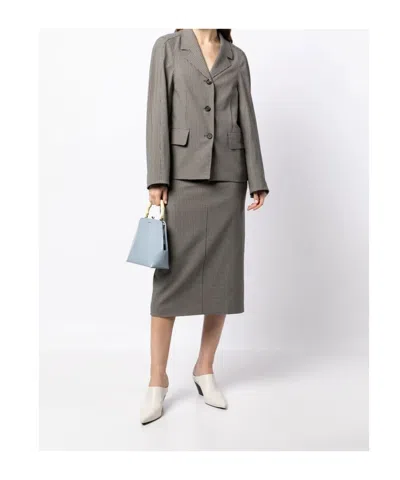Low Classic Oversized Check Blazer In Gray