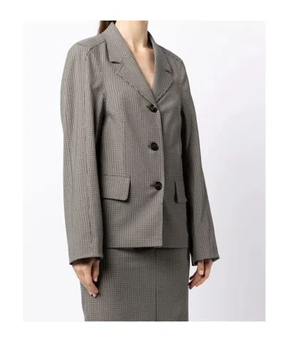 Low Classic Oversized Check Blazer In Gray