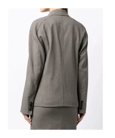 Low Classic Oversized Check Blazer In Gray