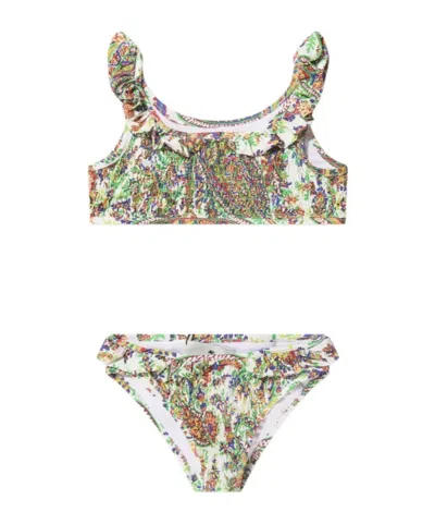 Etro Ruffled Printed Bikini In Multi