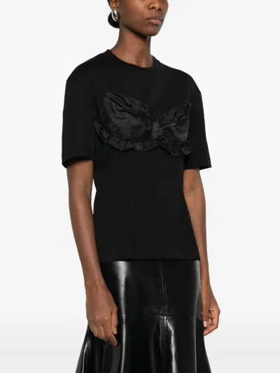 Simone Rocha Ruffled Satin-panel T-shirt In Multi