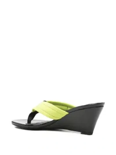 Coperni Logo-patch Wedge Sandals In Black