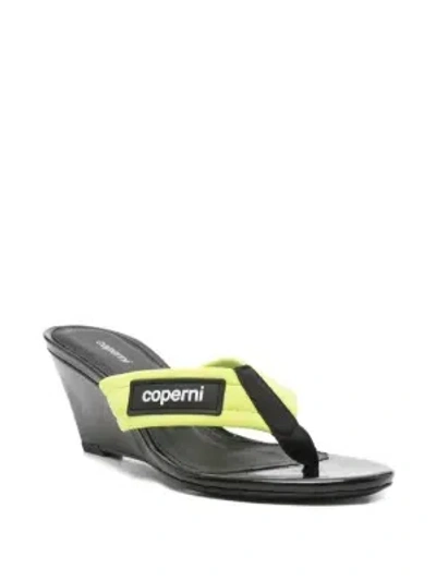 Coperni Logo-patch Wedge Sandals In Black