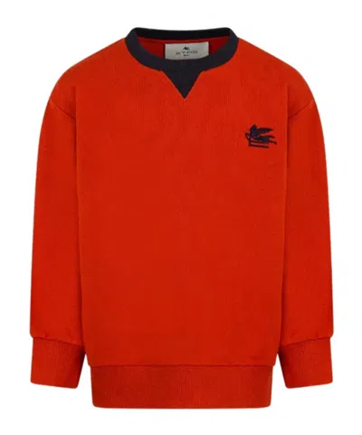 Etro Pegasus Pattern Sweater In Red