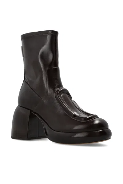 Marc Jacobs Round-toe Short Boots In Brown