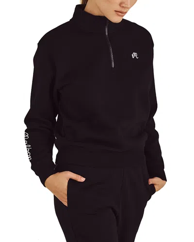 Malbon Delilah Cotton Half-zip Sweatshirt In Black