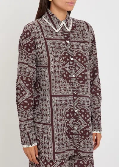 Veronica Beard Lloyd Printed Cotton-blend Shirt In Multi
