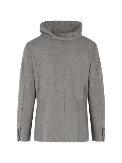 Eleventy Grey Wool Single-breasted Blazer In Multi
