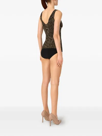 Wolford Python-print Tank Top In Brown